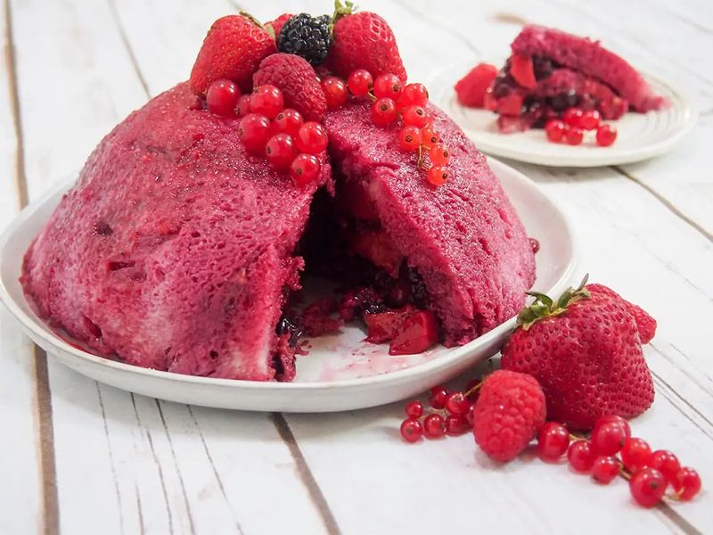 Raspberry summer pudding