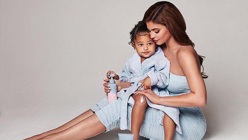 Kylie and Stormi with baby boy pictures