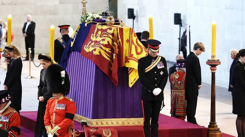 Prince Harry in the Queen's funeral