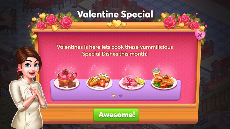 Valentine themed dishes