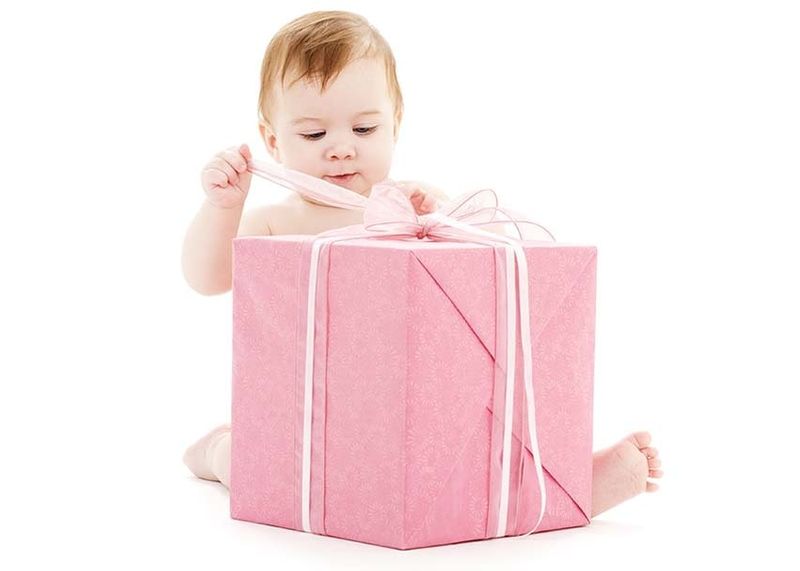 Baby unwrapping gift