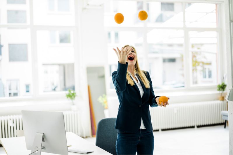 Woman juggling