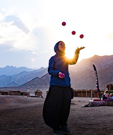 Woman juggling