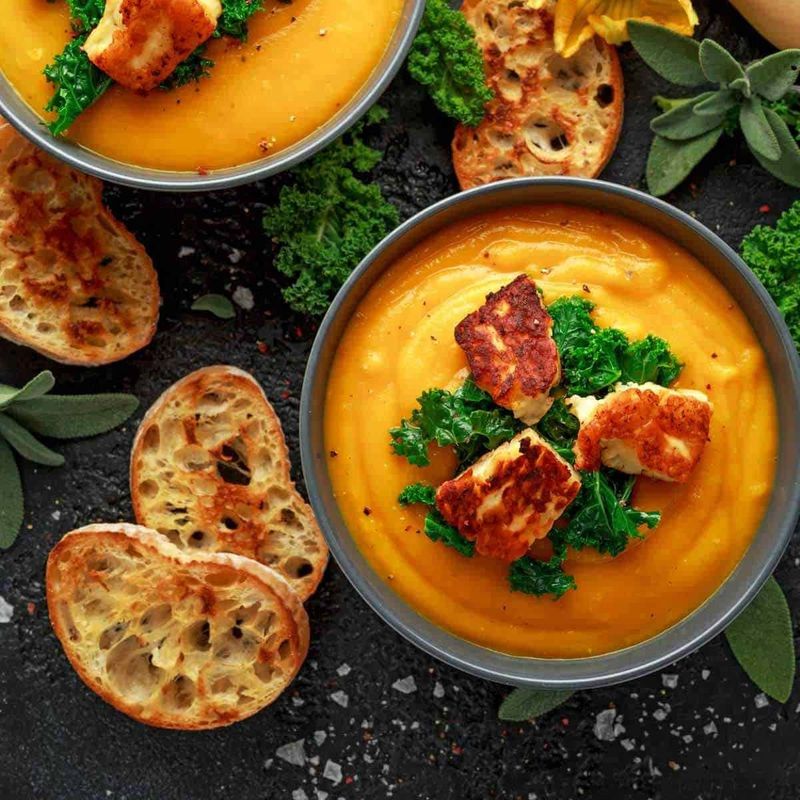 Sides with butternut squash soup