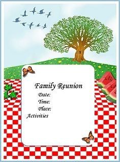 family reunion invite card