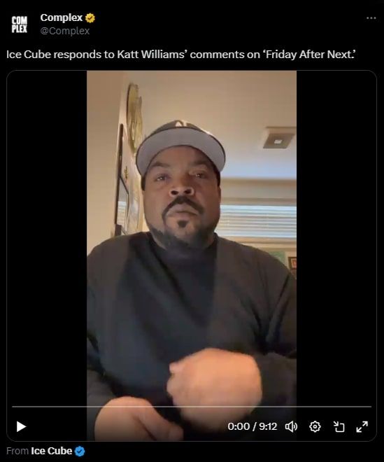 Ice cube responce to kate williams